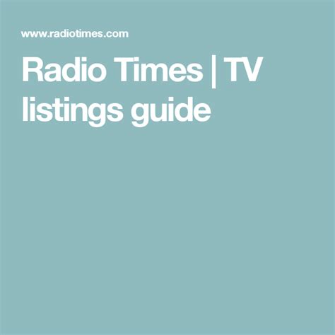 radio times tv channel listings